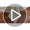 Image of Encasa XO Dining Table Cloth, Jaipuri Block Print Cotton Cover Yellow
