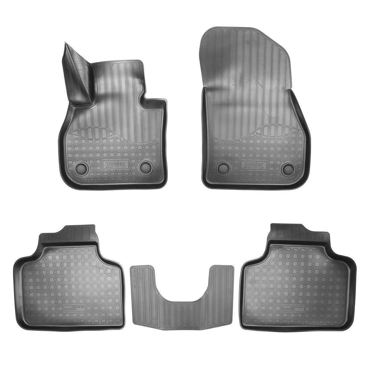 RECAMBO Juego de alfombrillas de goma y bandeja para maletero aptas para Mini Countryman F60, año de fabricación a partir de 2017, 100% a medida, alfombrillas y maletero de TPE antideslizante de alta