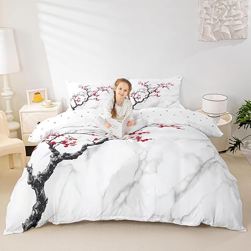 Miniatura 33 de Erosebridal Juego de cama de flores hippie, decoración de cumpleaños, funda de edredón, lindo juego de ropa de cama floral arcoíris para niñas y