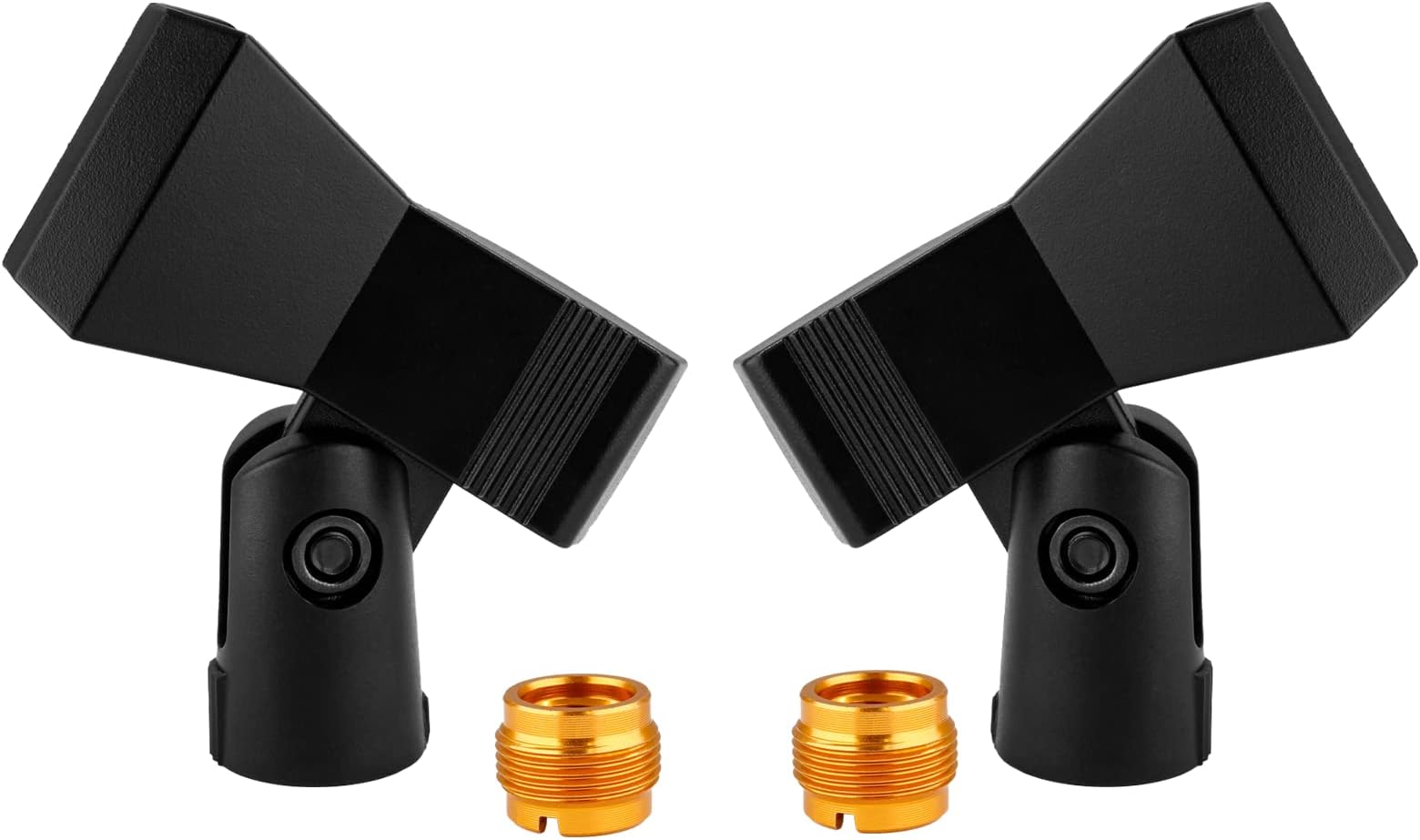 Universal Microphone Clip Holder, Adjustable Mic Butterfly Clip With Adapter for Mic Stand 5/8 Inch Male to 3/8 Inch Female Adapter