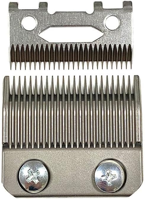 Replacement Taper Clipper Blades for BaBylissPRO FX870 / FXF880 / FX810 / FX825 / FX673N / FX870 / FX802G Hair Trimmer Clipper Blades Ultra Precise DLC Most 2-hole Systems Cutter Head Parts (Silvery)