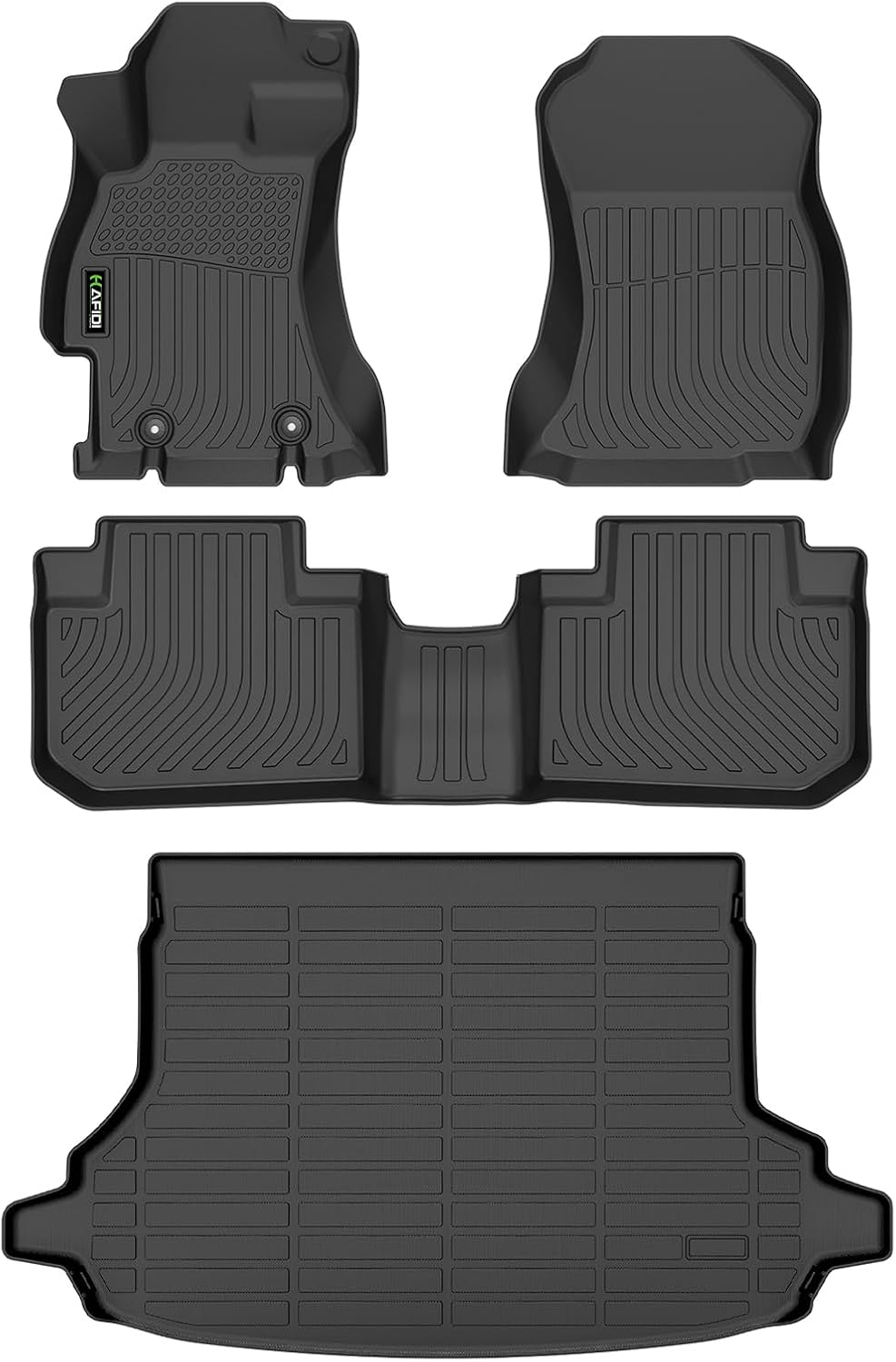 Automotive Floor Mats & Cargo Liner for Forester 2014-2018 All Weather Protection Full Set- Black 11) For Forester 2014-2018 Set