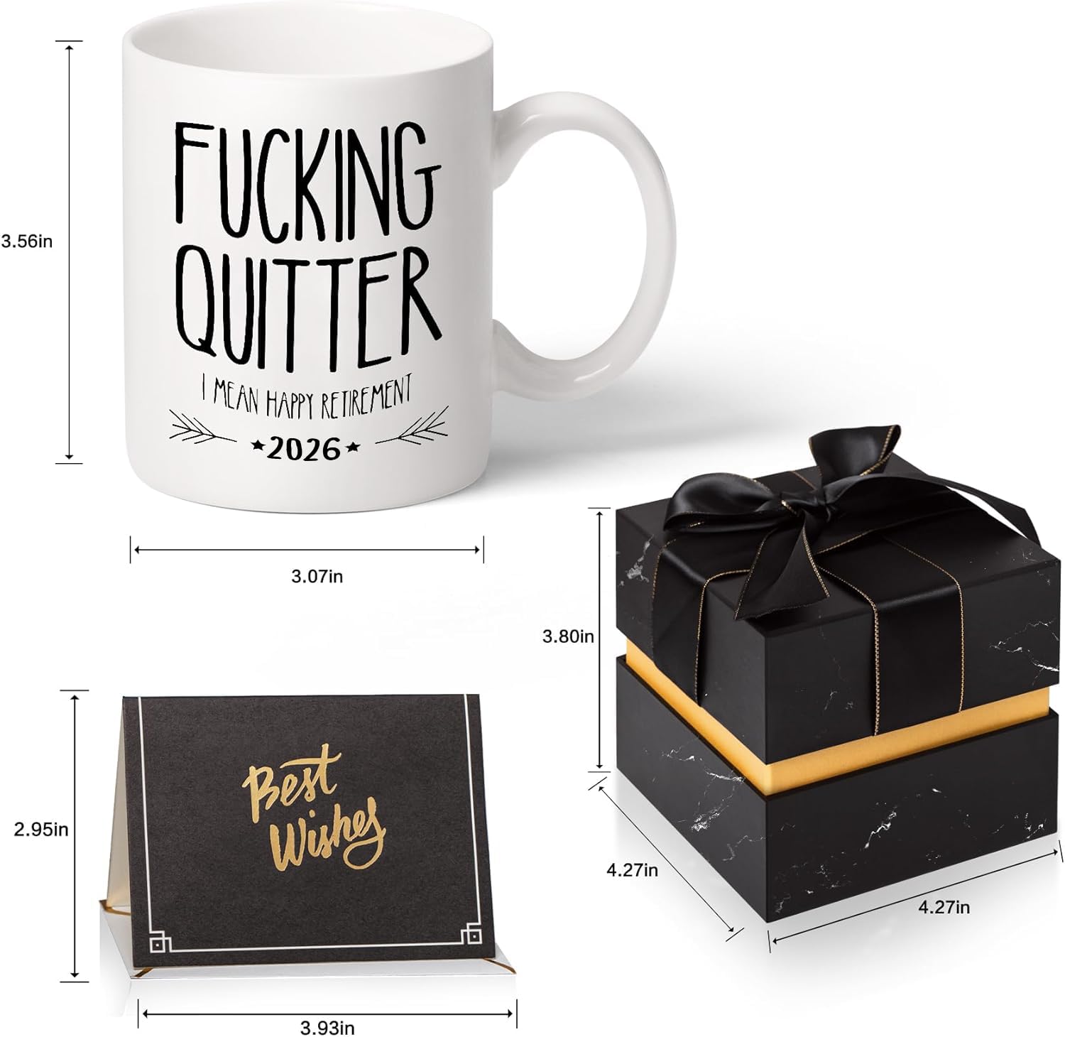 Divertido regalo de jubilación para hombres - Fucking Quitter I Mean Happy Retirement Taza de jubilación para papá, regalo de jubilación para Coworker Cup, taza de café, regalo de jubilación de 11 oz