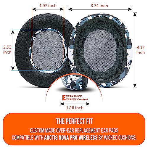 Freeze Nova Pro Wireless - Hybrid Fabric Cooling Gel Replacement Earpads for Steelseries Arctis Nova