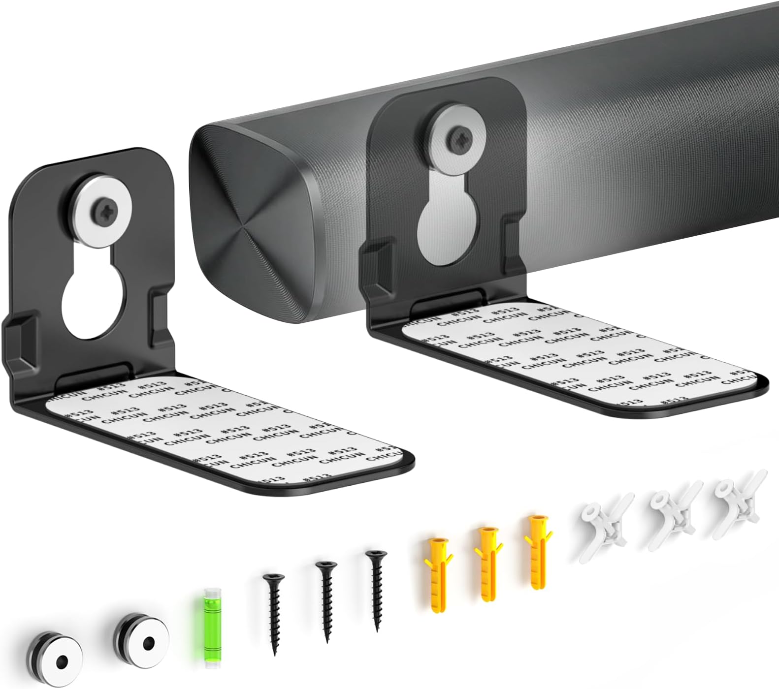 Sound Bar Mounts Under TV Universal Soundbar Wall Mount for Samsung, Vizio, LG Soundbar Mount Bracket - Floating Sound Bars Mount Shelf for Most of Soundbar Mounting Bracket, Black