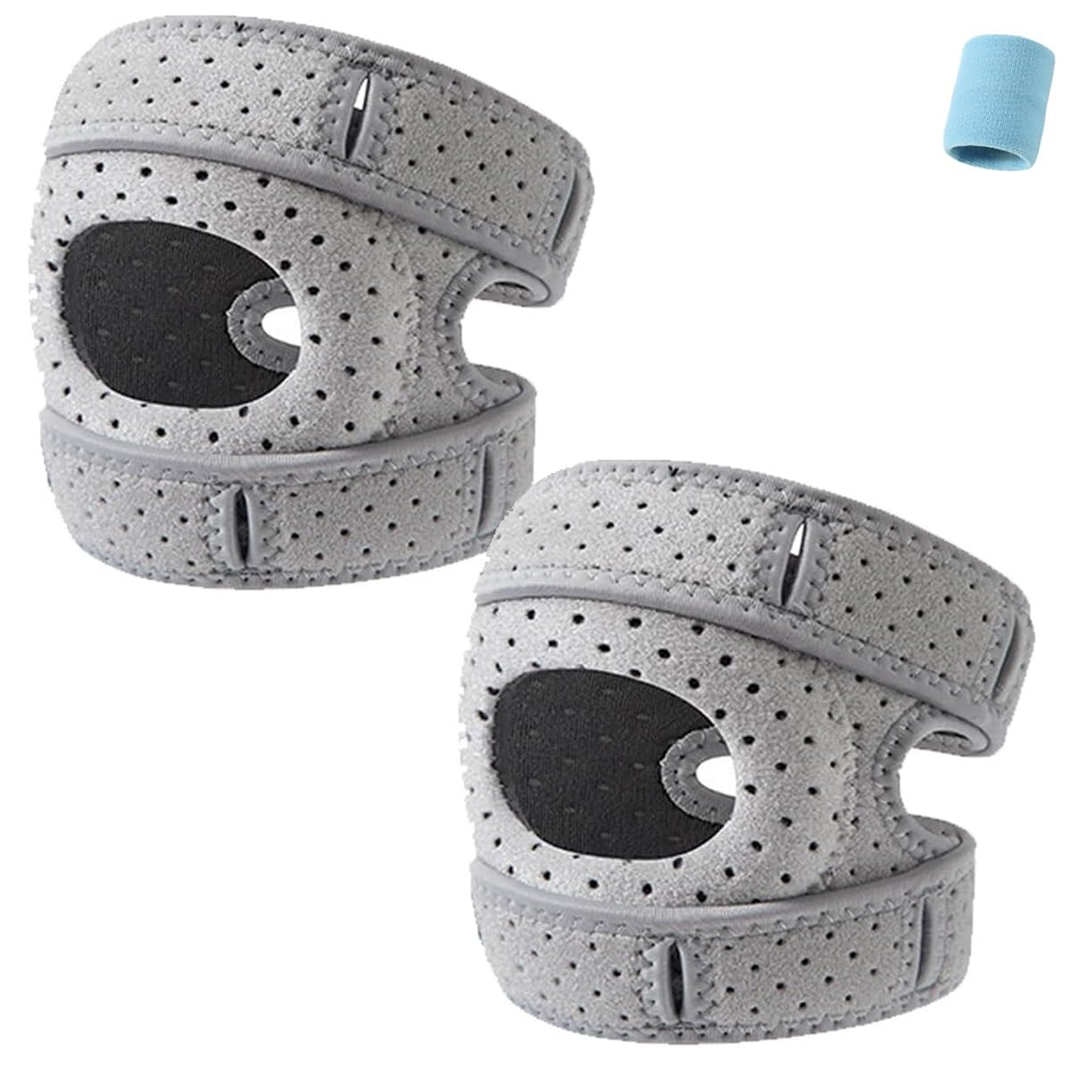 Homtrator Knee Brace, Bone on Bone Knee Brace, Adjustable Patellar Tendon Support Sleeves with Side Stabilizers Patella, With Gel Pads， For Meniscus, Arthritis, Orthopedic Sports Use