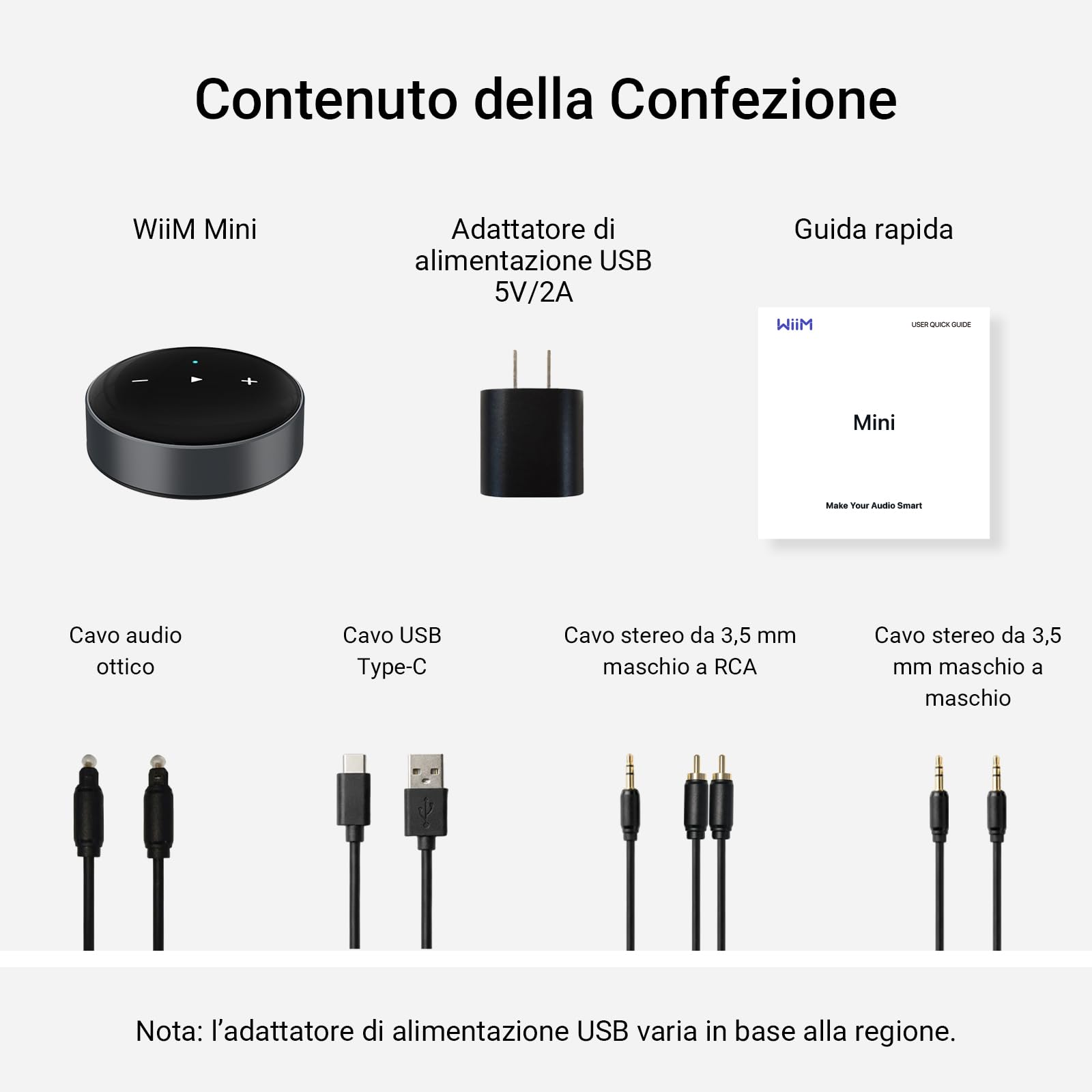 WiiM Mini Lettore audio wireless AirPlay 2 stereo multiroom preamplificatore compatibile Alexa Siri alta risoluzione