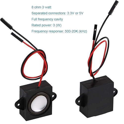 Miniatura 2 de MakerHawk Mini altavoz de 2 piezas - 3W 8 conector de altavoz publicitario portátil de gama completa (3.3V - 5V)