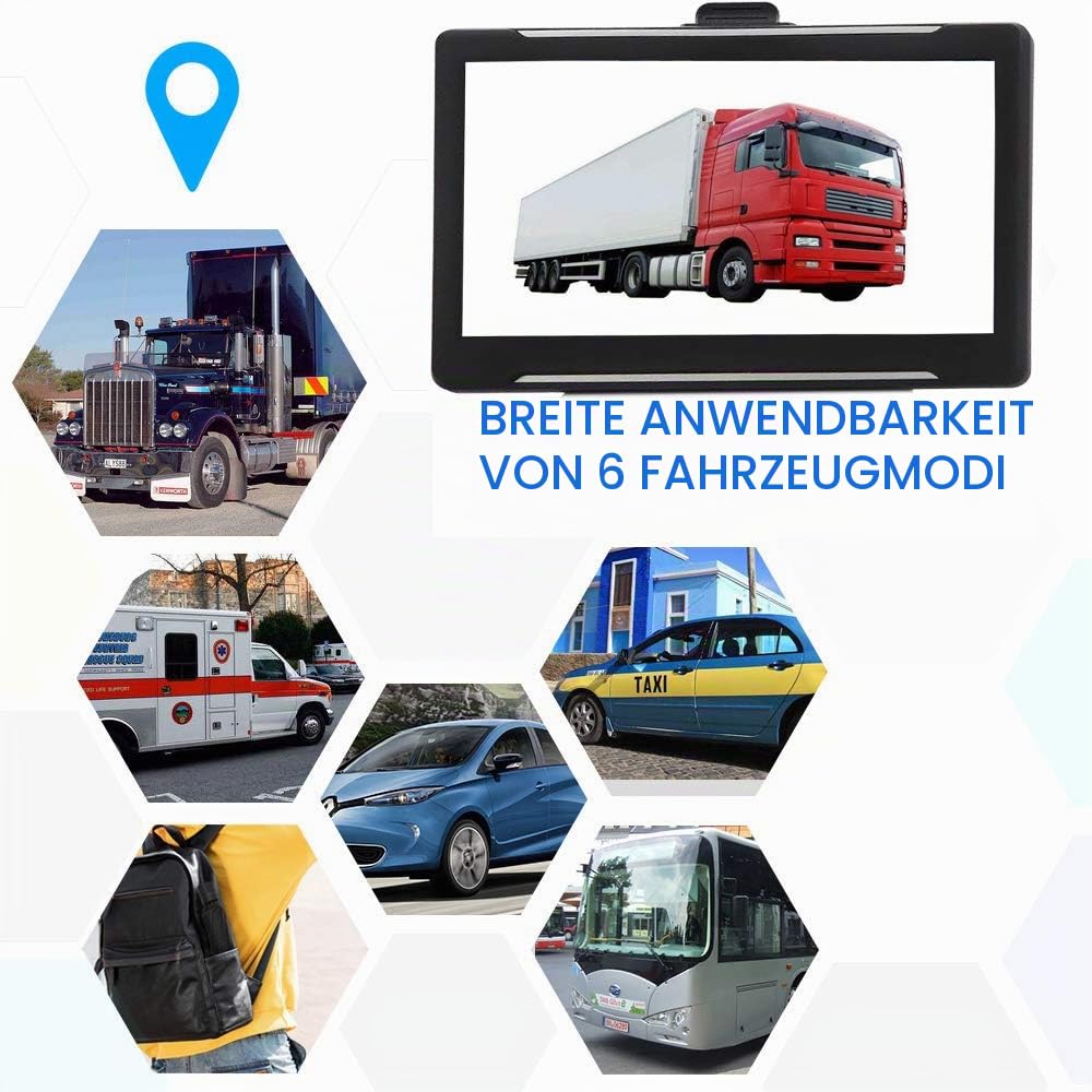 Baceyong 7 Zoll HD Touchscreen Auto GPS Navigator, 8G DDR256M Rugged FM Radio Navigator, mit UK & EU Lifetime Maps