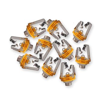 1/4 بوصة 6.35 mm ستيريو TRS المقبس أنثى ميكروفون موصل لوحة جبل محول 10 حزمة