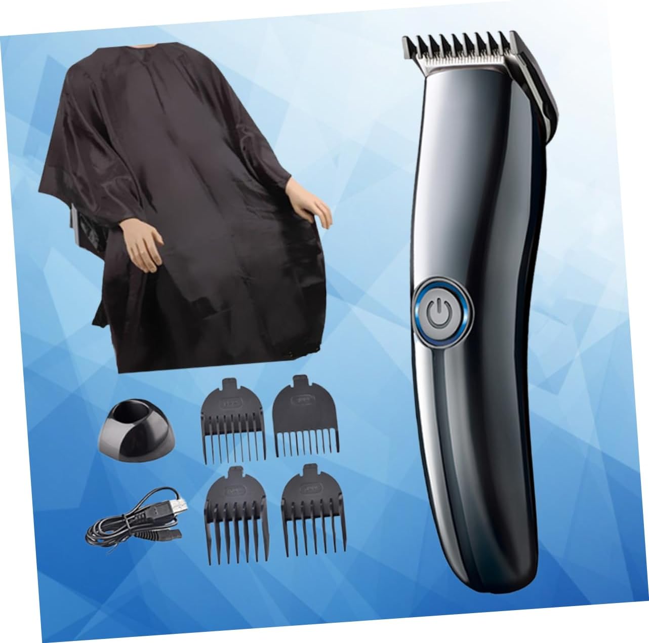 Mikinona 1Set Clipper Kit with Charging Hairdressing Apron Professional Haircutting for Home Use Includes Durable Hair Clipper Versatile Combs for Personal