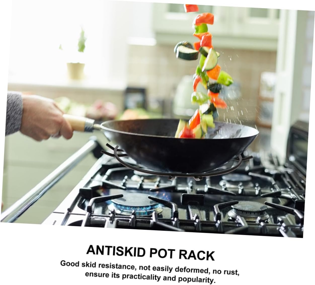 4pcs Gas Stove Wok Holder Pot Rack Non-slip Stove Ring for Gas Burner Sturdy Iron Material Easy Storage