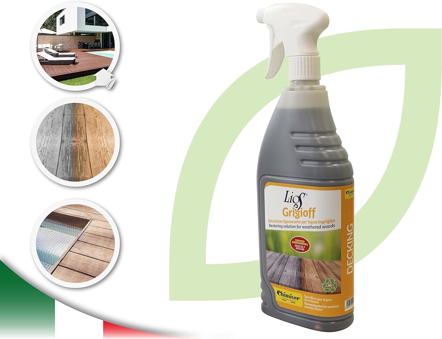 Chimiver LIOS GRIGIOFF Soluzione rigenerante per legno ingrigito 5 Litri