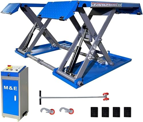 7700lbs Mid Rise Scissor Lift Pneumatic Release Auto Lift Car Lift 110v Mid-Rise Auto Lift Home Garage Lift