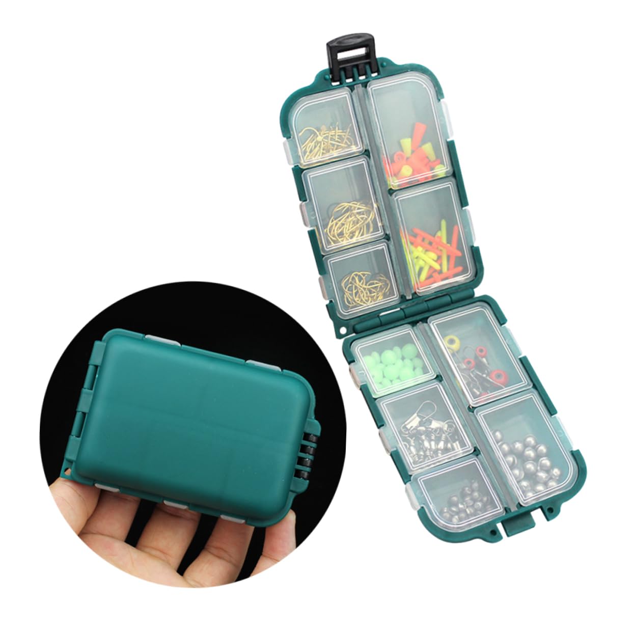 ifundom 157Pcs Portable Fishing Accessory Kit Multifunctional Storage Set with Compartment Design Durable Plastic for Hooks and Fishing Accessories