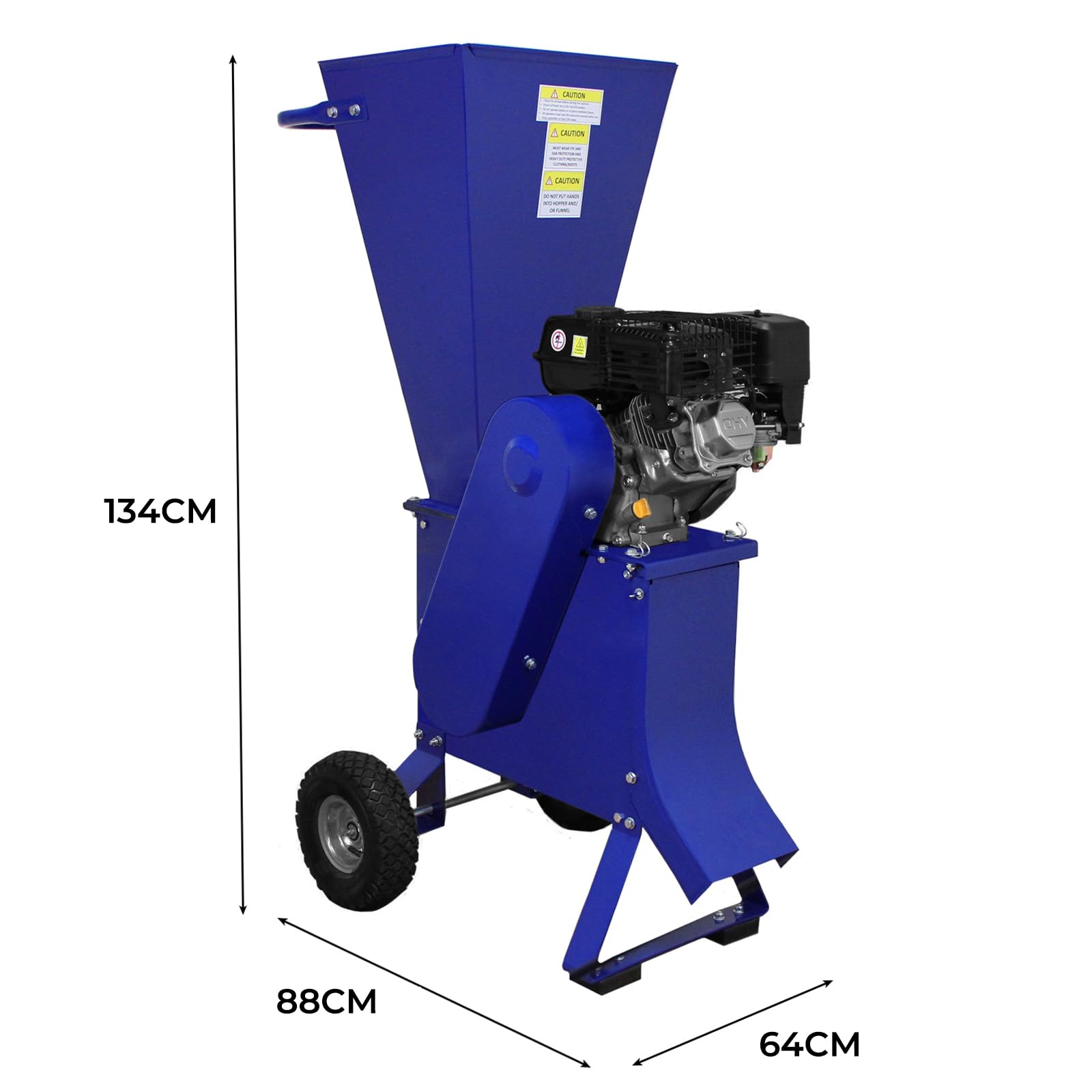 Cippatrice Professionale 7HP - Trituratore Ramaglie Potente 4 Tempi - Velocità Regolabile 3600 giri/min - Capacità di Taglio 76mm - Ruote e Maniglie per Facile Trasporto - DPI e Kit Attrezzi Inclusi
