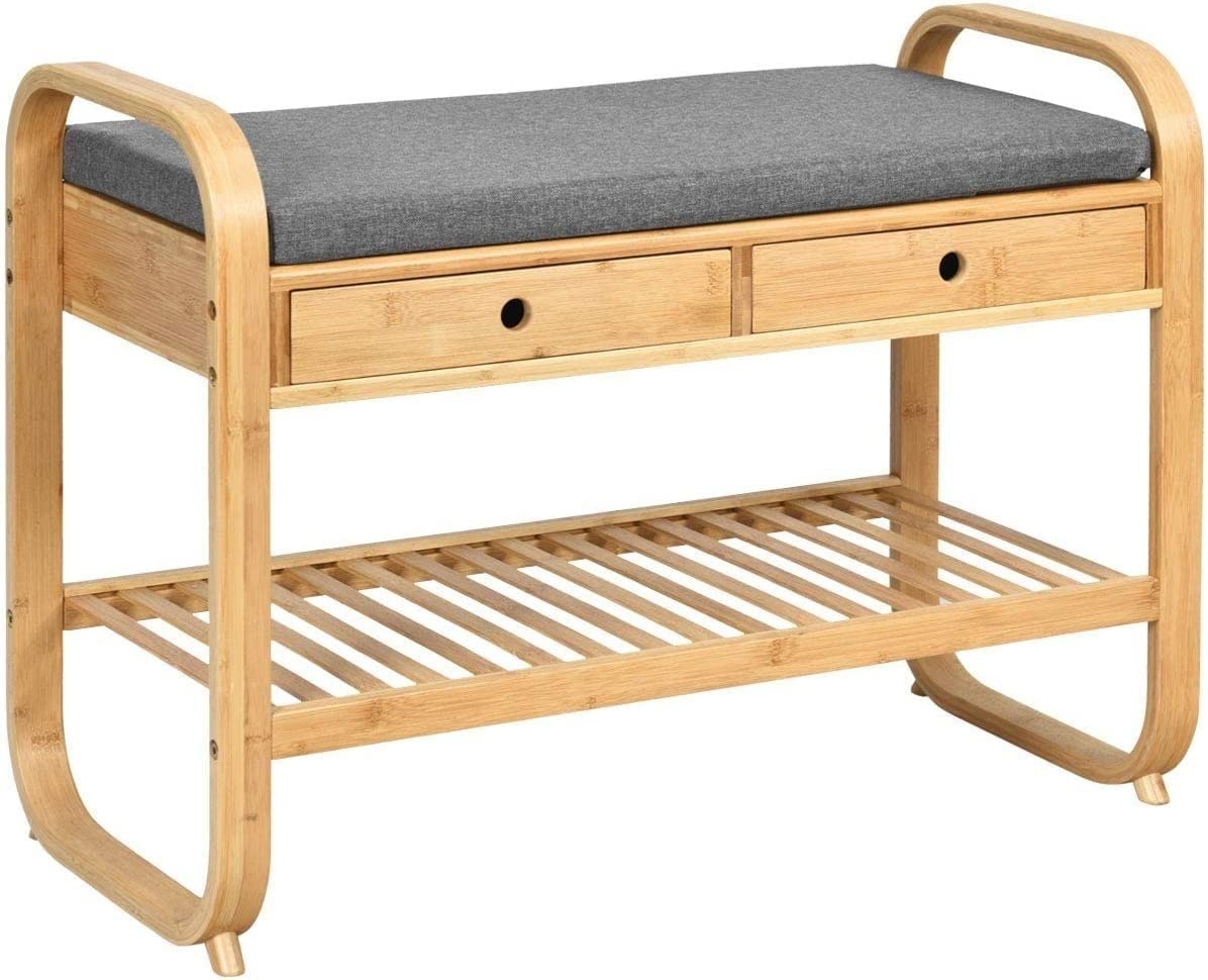 Organisateur d'étagère à chaussures d'entrée pour chambre et couloir familial en bois