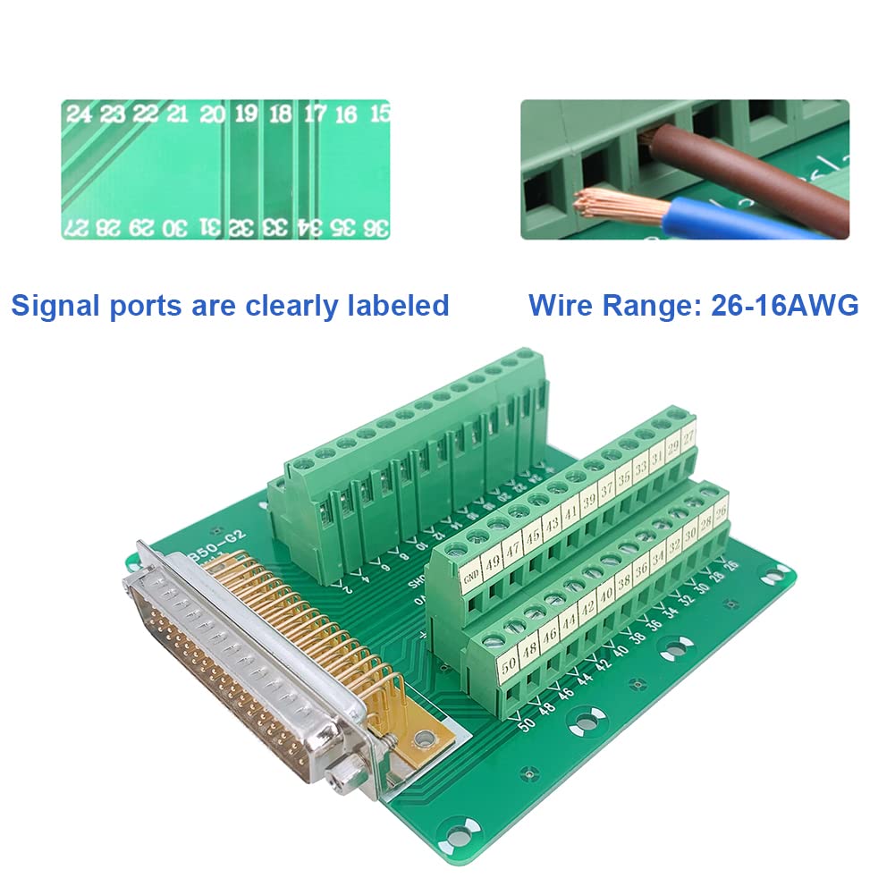D-SUB DB62HD Female Header Breakout Board, DSUB. D