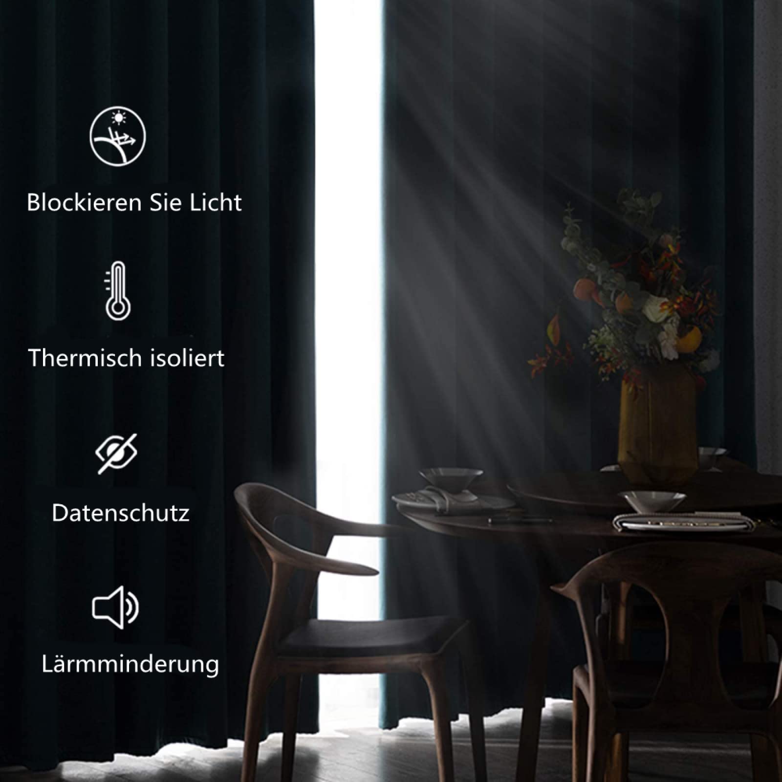 Cartoon-Delfin Blickdicht Vorhänge, Blauer Himmel-Druck Deko Gardinen mit Ösen für Wohnzimmer Schlafzimmer 2er Set 2 x 140B x 260H cm