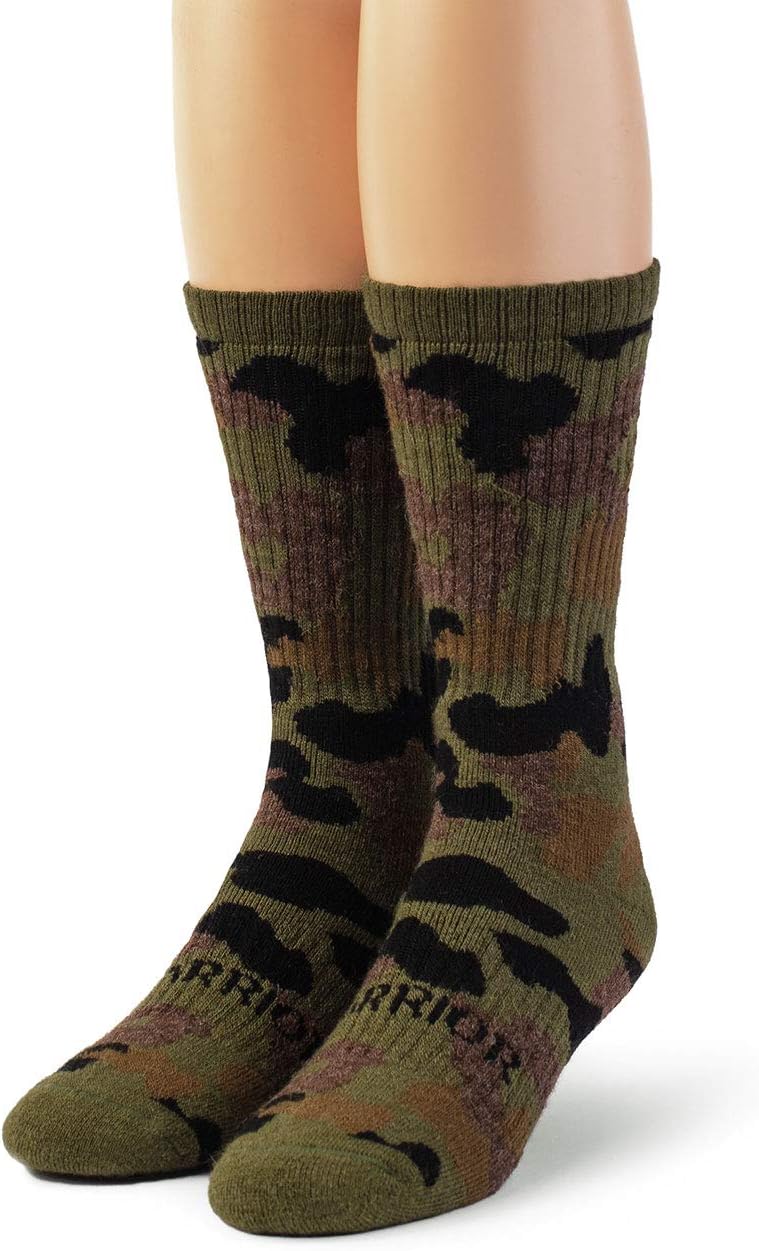 Alpaca Wool Heavy-Duty Hunting Camouflage Socks for Men & Women, Terry Lined