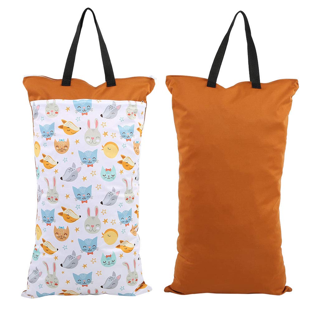 Zerodis La Bolsa de pañales,la Bolsa de pañales Lavable Reutilizable Seca mojada Impermeable del bebé, Bolsa de Pañales Reutilizable Bolsa con Cremallera Impermeable para mamá(EF160)