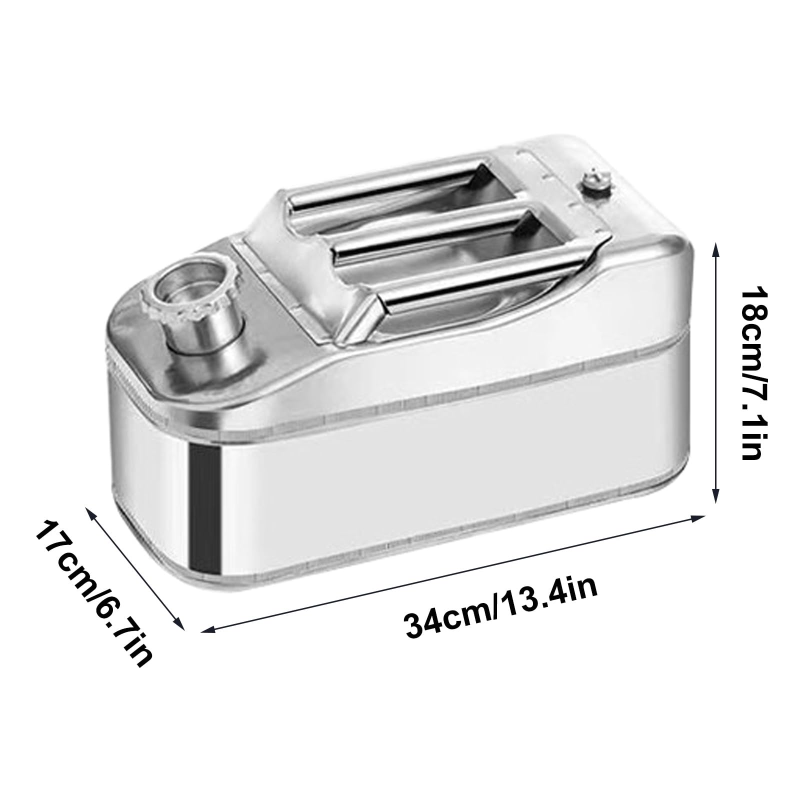 Bidon d'essence métallique de 5,3 gallons, conteneur d'essence en Acier Inoxydable 201 avec système de buse Flexible, Convient aux Voitures, aux Motos et au Camping Hors Route (5 L