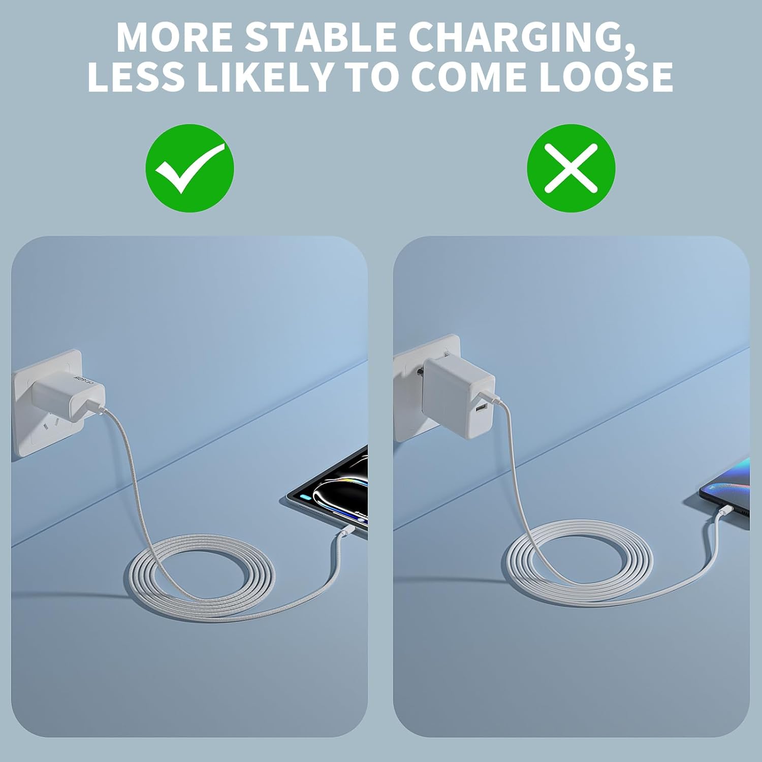 iPhone 17 Pro Charger Fast Charging,2-Pack USB C 40W Dynamic Power Adapter with 60W Max Charger Block Long 10FT USBC Woven Cable Cord Compatible with iPhone 17/Air/16/15 Plus/16/15 Pro Max/AirPods Pro