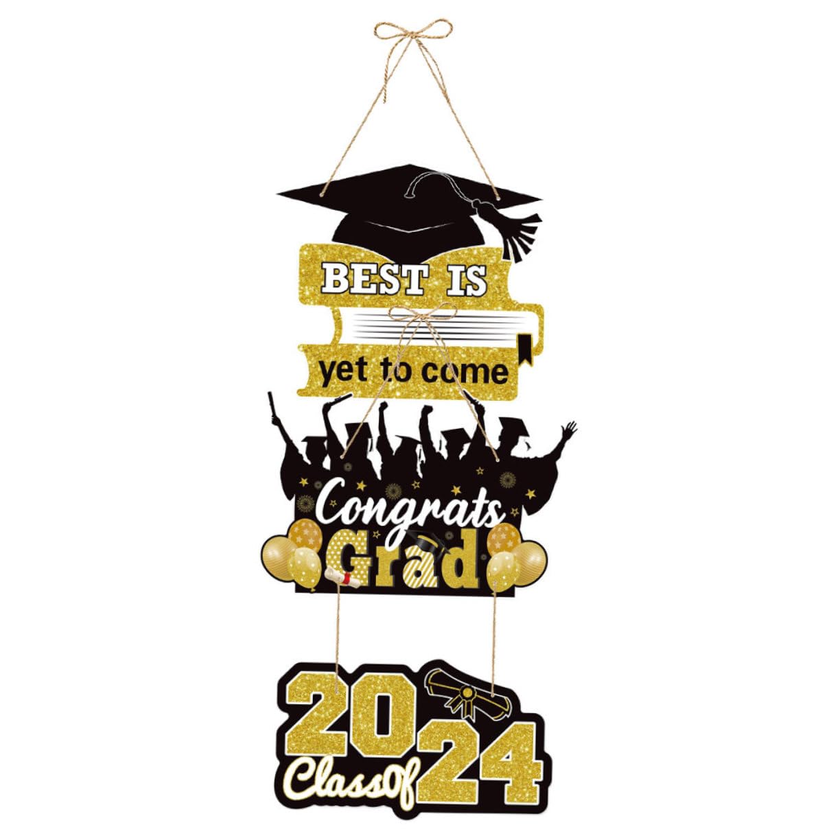 NAMOARLY 2pcs Graduation Party Decorations Paper Plaque Decor Paper 2024 Graduation Plaque Classroom Decorations Graduation Party Favors Graduation Decoration Rope Scale Plate