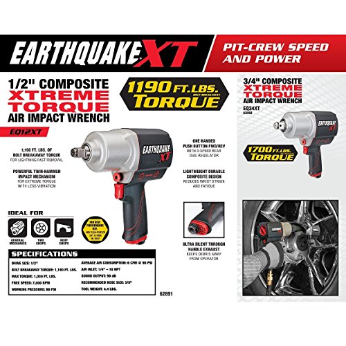 Earthquake XT 1/2 in. Composite Xtreme Torque Air Impact Wrench 1000 ft. lbs