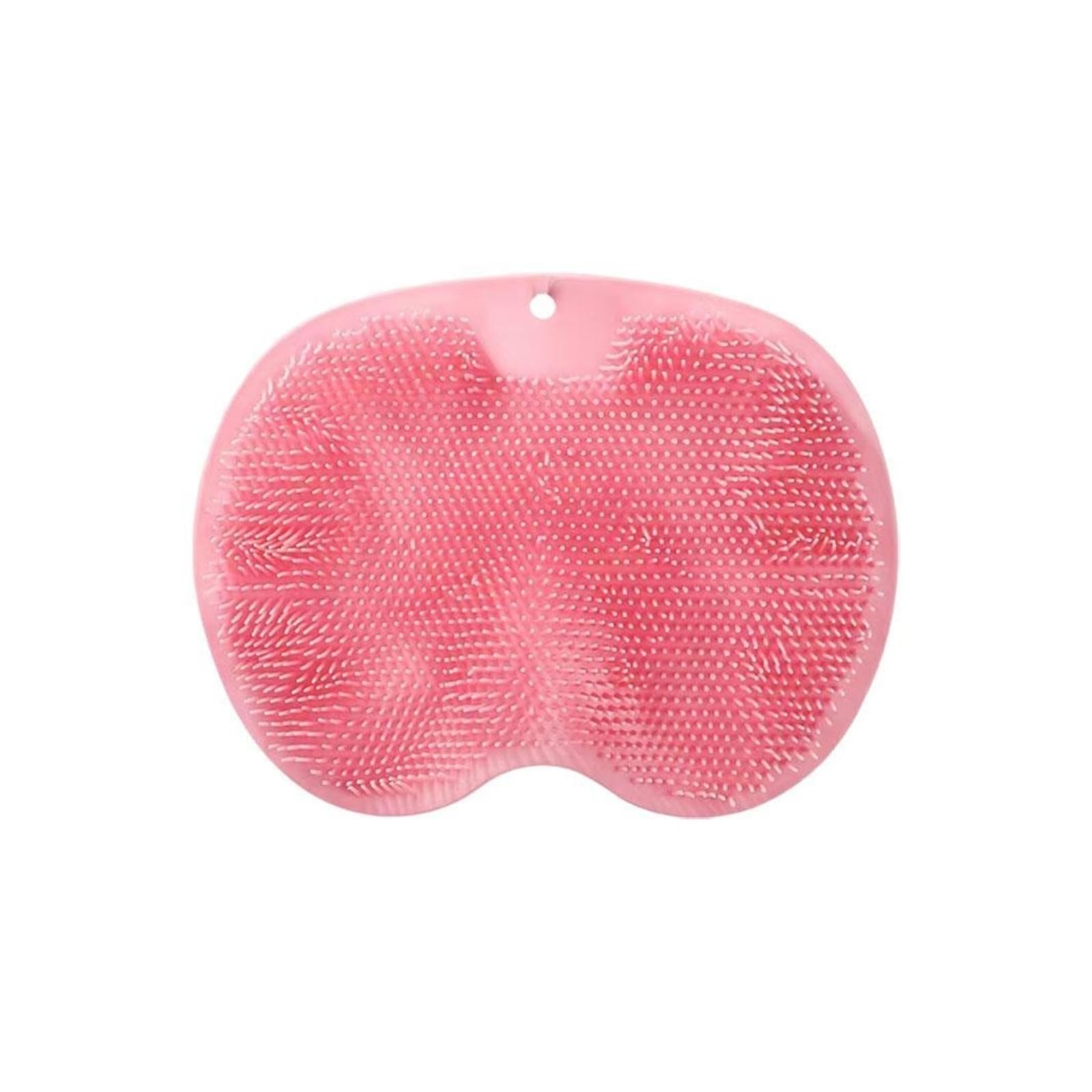 Silicone Shower Foot Scrubber Back Brush Non-Slip Bath Mat Exfoliating (Pink)