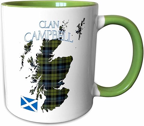 3dRose Outline of Scotland with the Campbell clan family tartan. - Mugs (mug-379630-12)