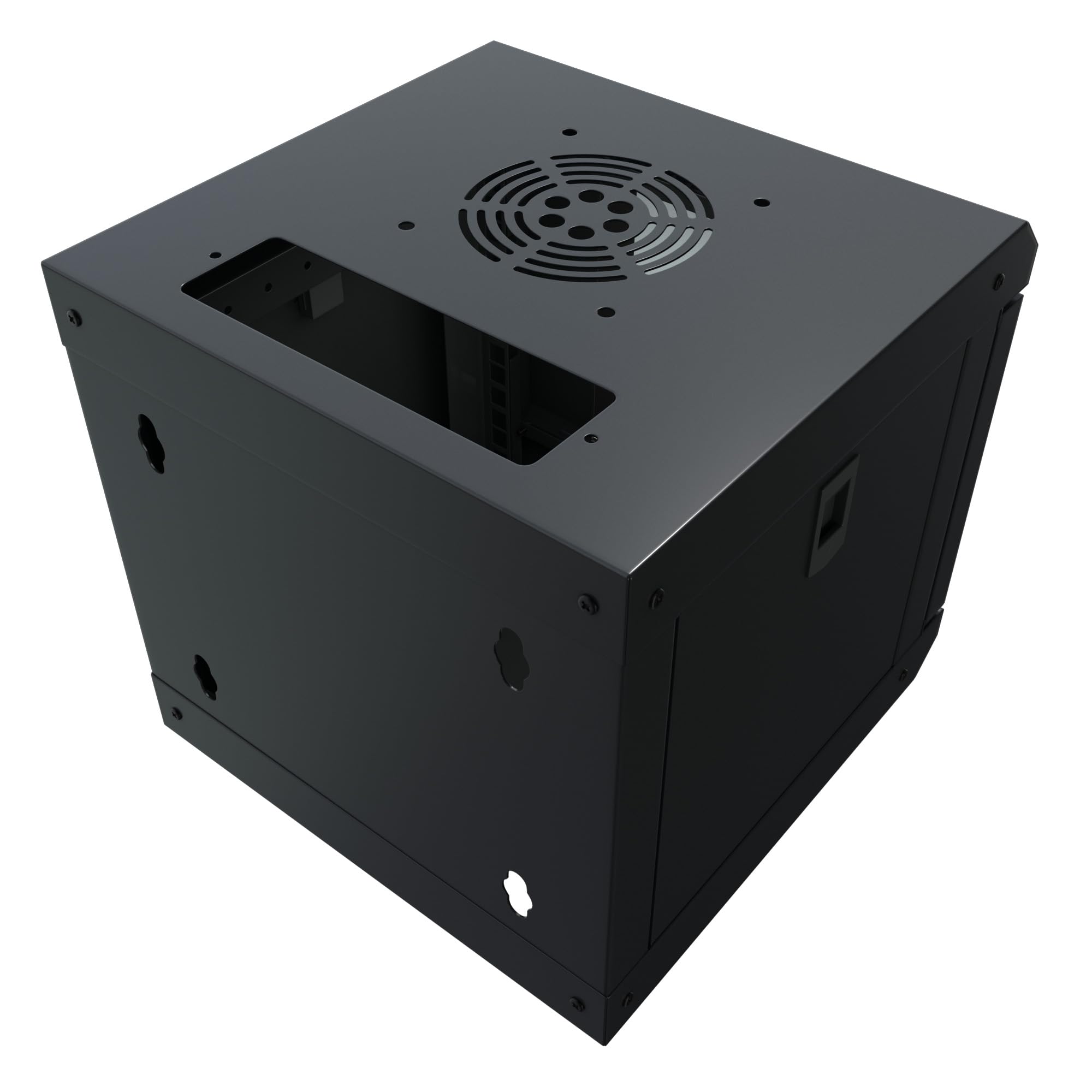 TP434 - Mini gabinete de red de 25.4 cm con ventilación 4U con 22.9 cm de profundidad | Para carcasa de mini servidor/rack de red, con puerta de cristal y fácil montaje