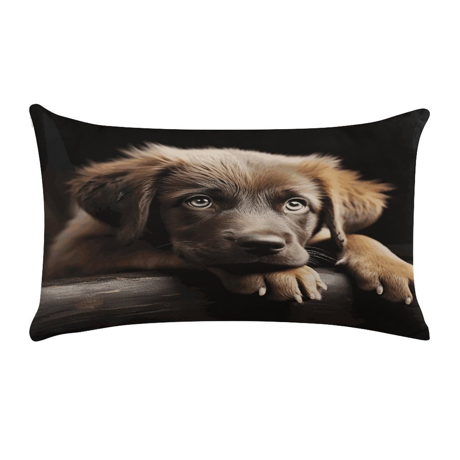 Puppies Dog Pillow Cover Super Soft Pillowcase Luxury Cozy Fuzzy Velvet Pillow Shams Breathable Standard Pillow Cases with Zipper Wrinkle-Free Pillow Cover 12 "×20 "