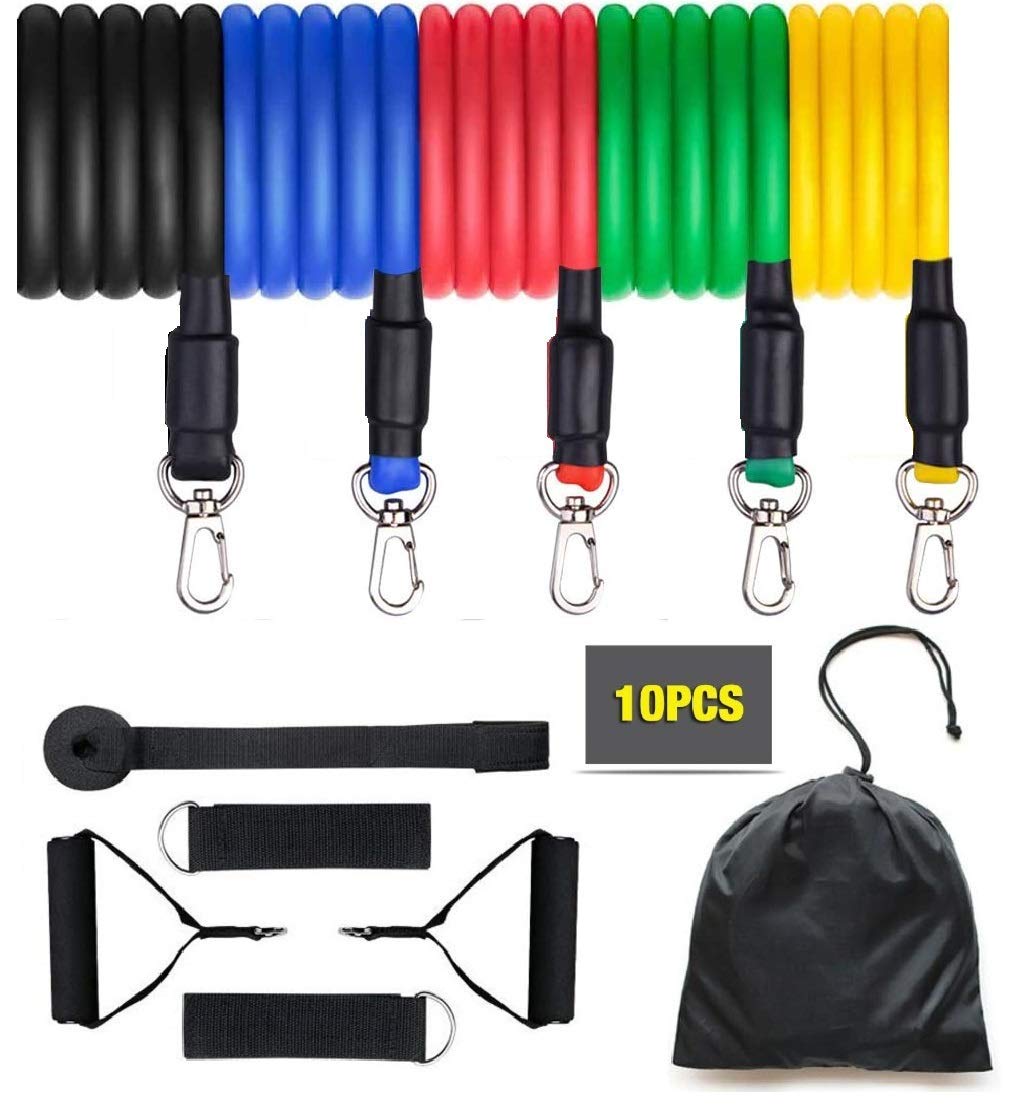 GJSHOP Resistance Bands Set for Exercise, Stretching, and Workout Toning Tube Kit with Foam Handles, Door Anchor (B08VDNLB2C) Amazon Price History, Amazon Price Tracker