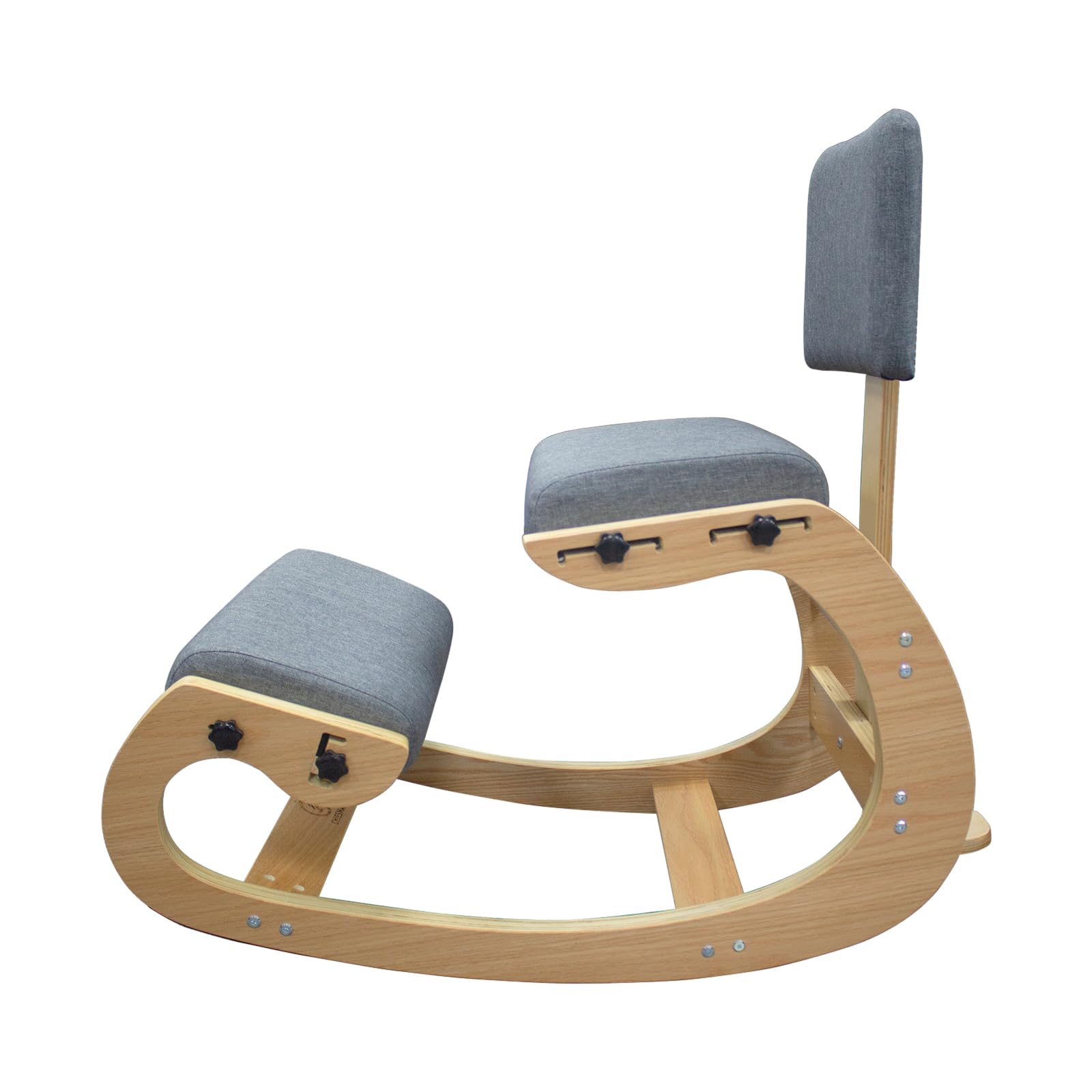CHIESMA Ergonomic Kneeling Chair with Back Support, Adjustable Height Wooden Knee Chair - Improve Posture with an Angled Seat, with Cushion for Home, Office (Wood)