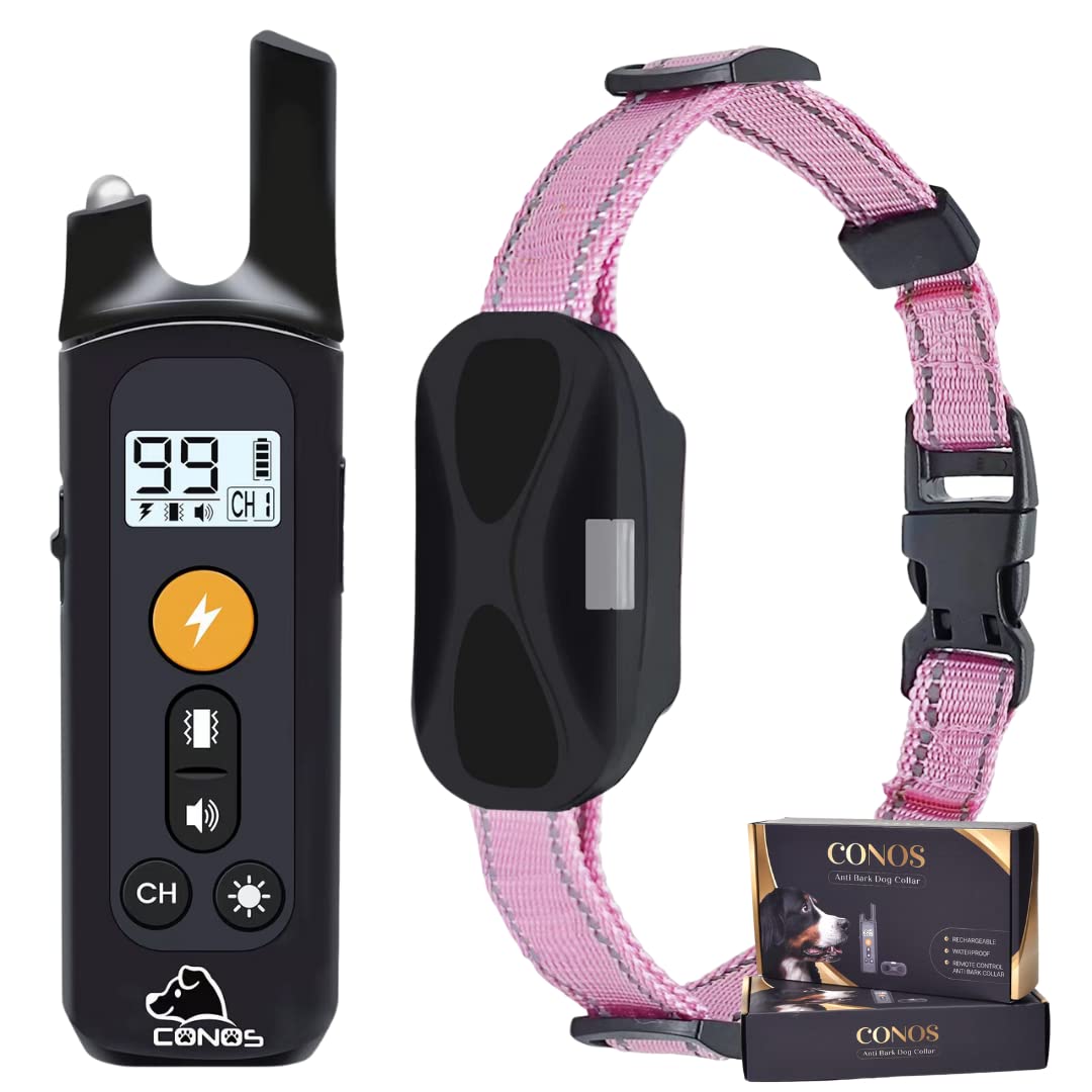 Dog Training Collar Shock Collar with Beep Vibration Safe Static Dog Training Collar with Remote 1500FT Waterproof Rechargeable