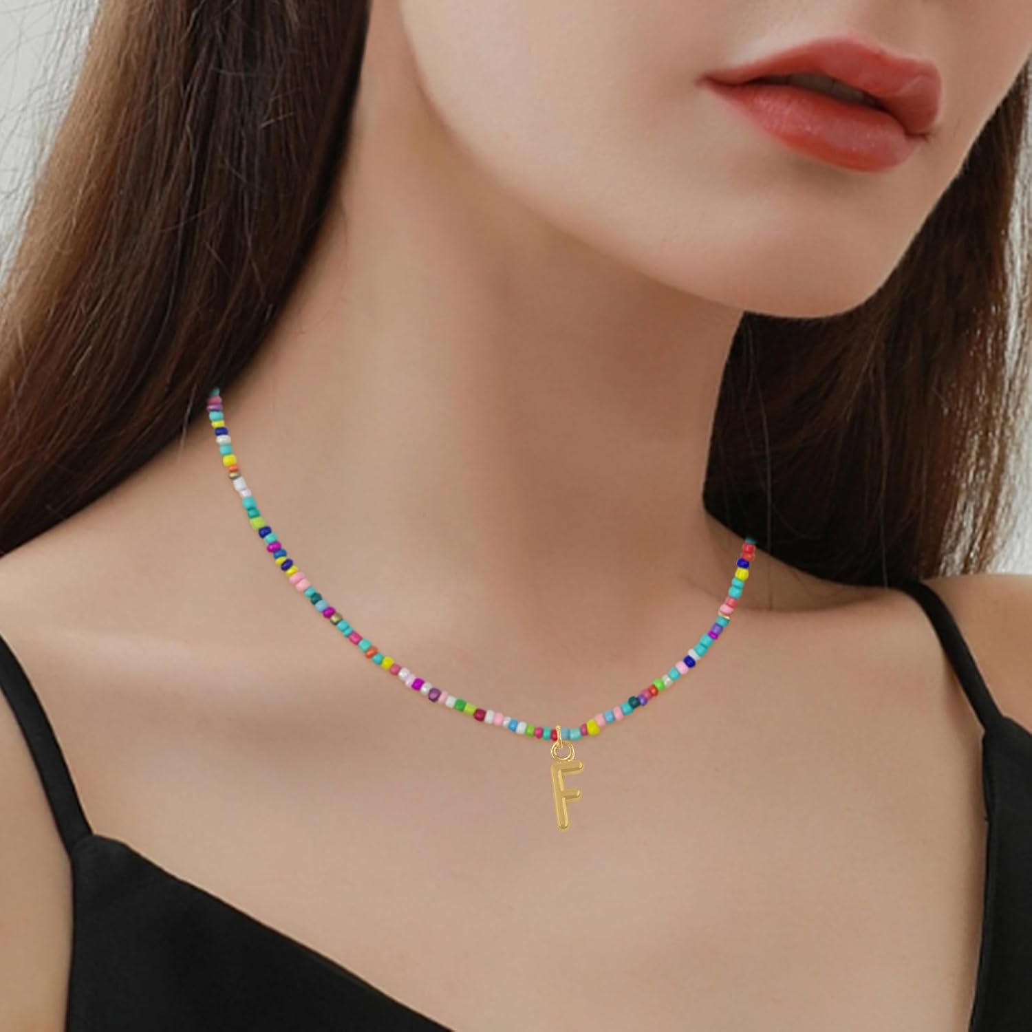 Colorful Beaded Initial Necklaces for Kids Girls, Personized Graduation Birthday Gifts - Choker Necklace for Women,Teen and Preteen Girls - Image 8