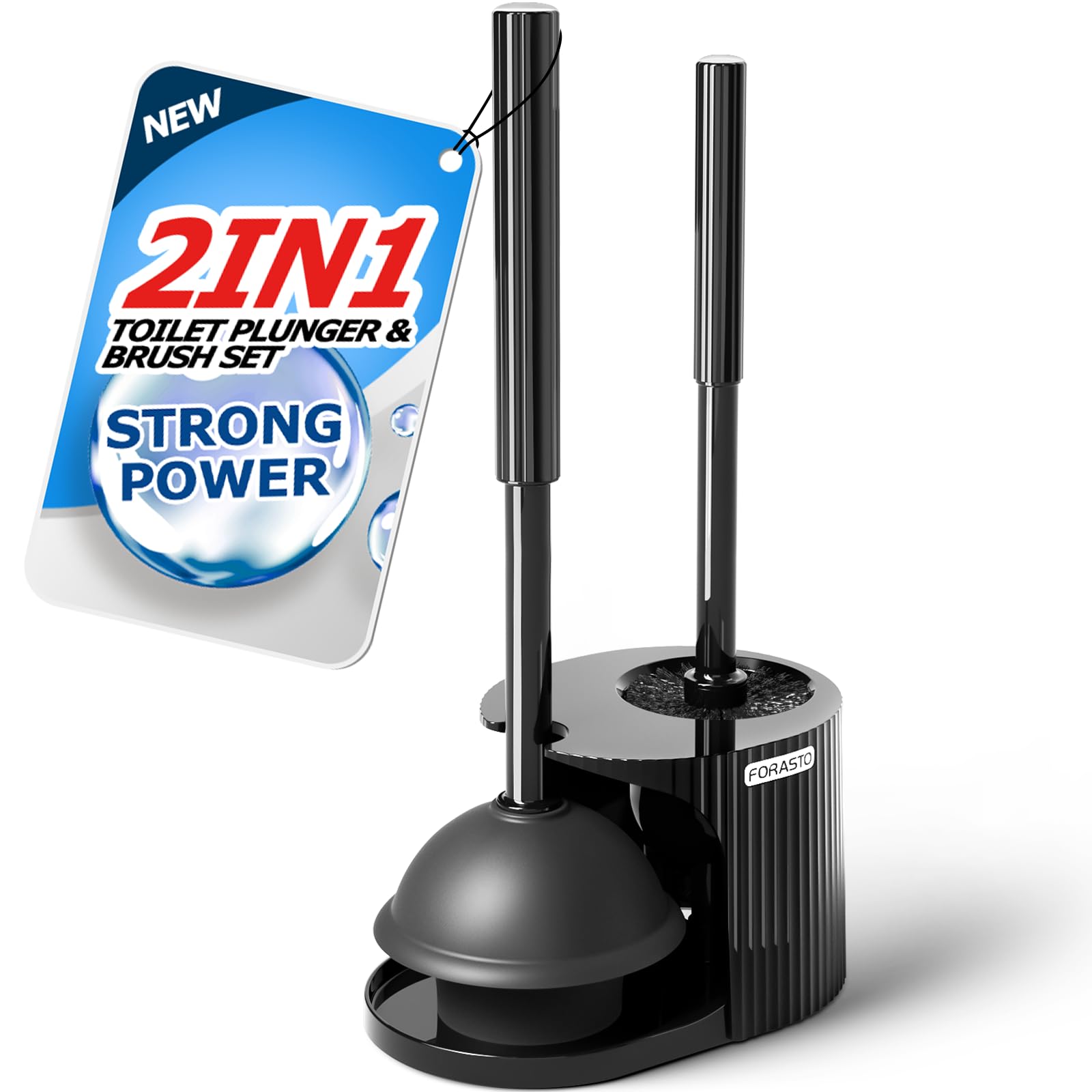 2 in 1 Toilet Plunger and Brush Set,Extended Handle Plunger,Toilet Bowl Brush Plunger Set, Bathroom Cleaning Tools ,Toilet Brush Plunger Combo,Cleaning Brush,Bathroom Cleaning Supplies