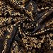 YOHOWA Gold Black Scarf for Men Floral Lightweight Silk Feeling Soft Scarves Neckerchief Wraps Fashion Gift Formal Casual Wedding