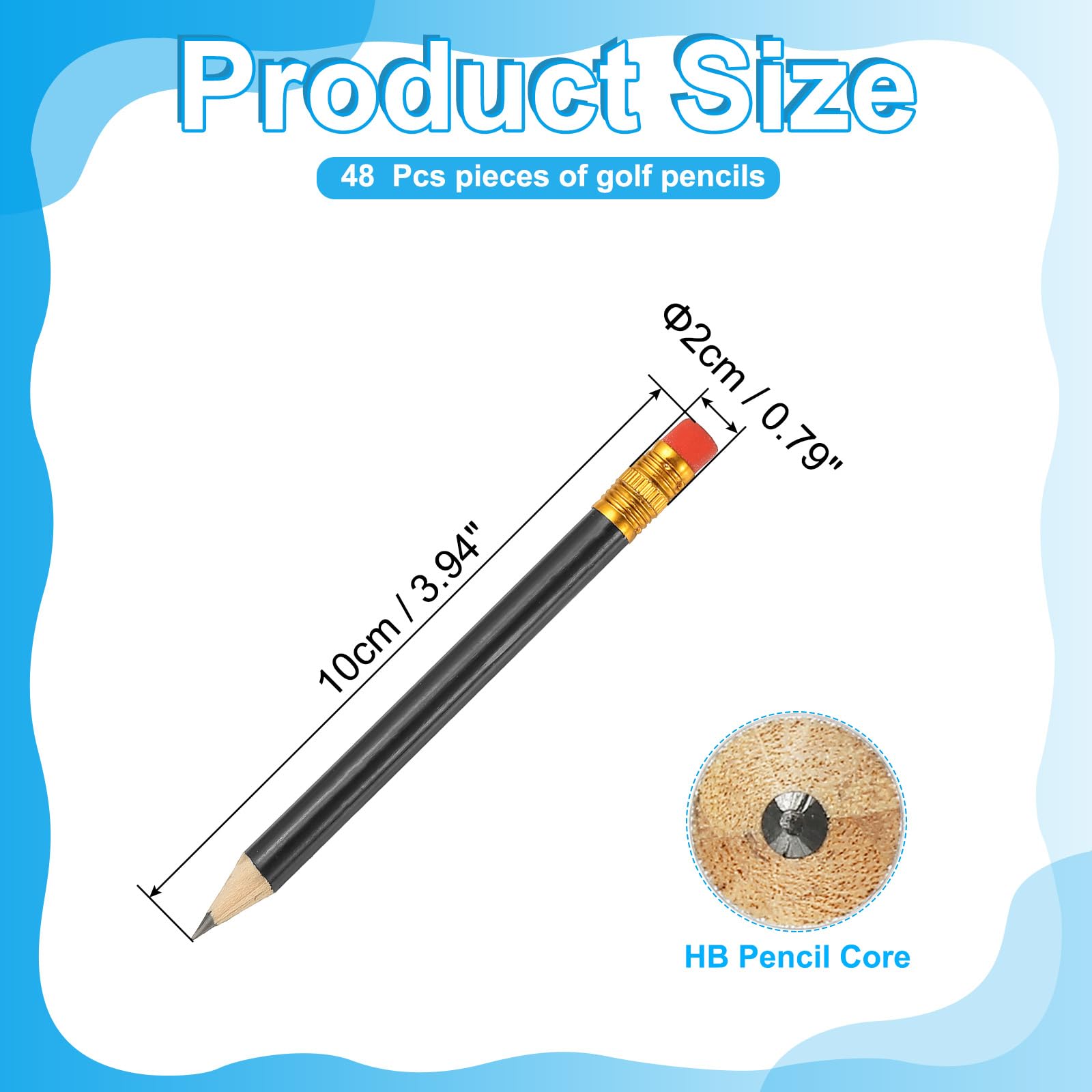 PATIKIL 48 Pieces Half Golf Pencils - Image 2