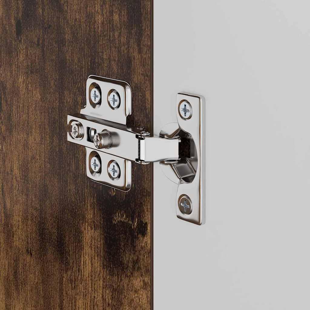 Tulum - Juego de lavabo para baño (roble ahumado, 60 x 34 x 63 cm, material de madera mate, muebles de baño con espacio de almacenamiento, moderno y duradero, para baños pequeños y