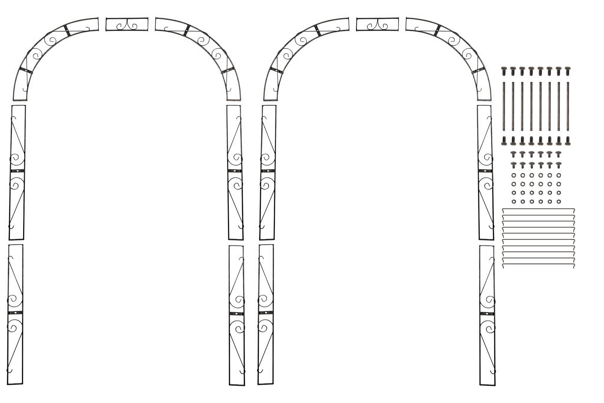 KOTARBAU® Arche de rosier solide revêtue par pulvérisation noire pour votre jardin jusqu'à 200 kg