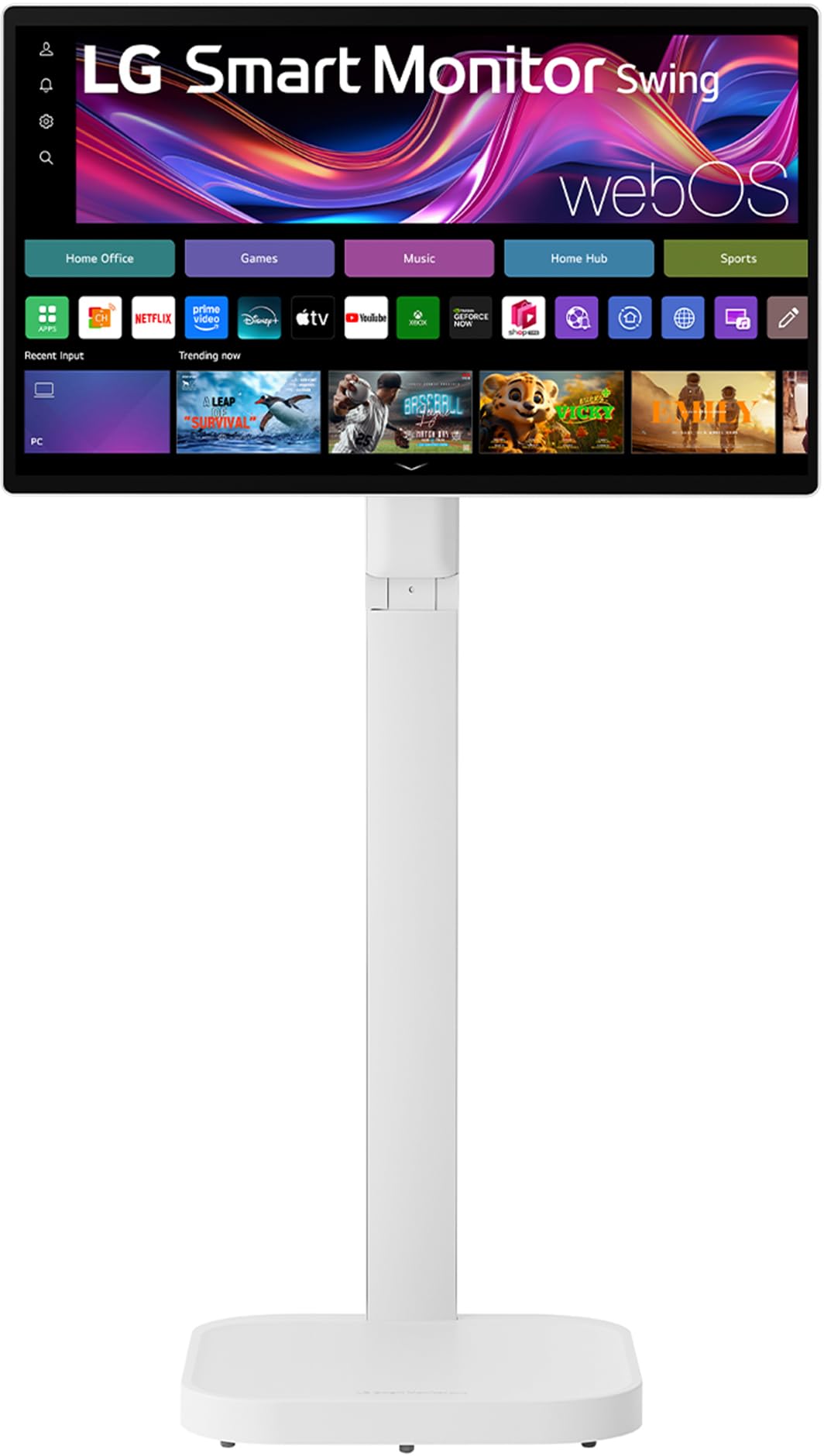 LG Smart Monitor Swing 32U889SA-W 32 Zoll 4K UHD IPS Touch Monitor, webOS 24, AirPlay, ThinQ, HDR10, 95% DCI-P3, rollbarer Standfuß, 1x USB-C (65W), 2X HDMI 2.0, Weiß