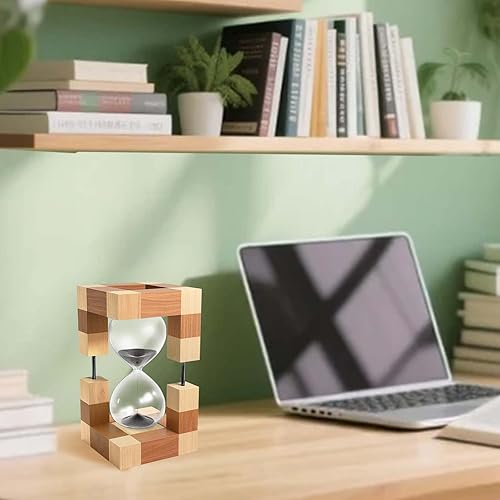 Miniatura 4 de Temporizador de arena de 60 minutos, reloj de arena de madera grande, reloj de arena de madera de 60 minutos, reloj de arena, vidrio de arena