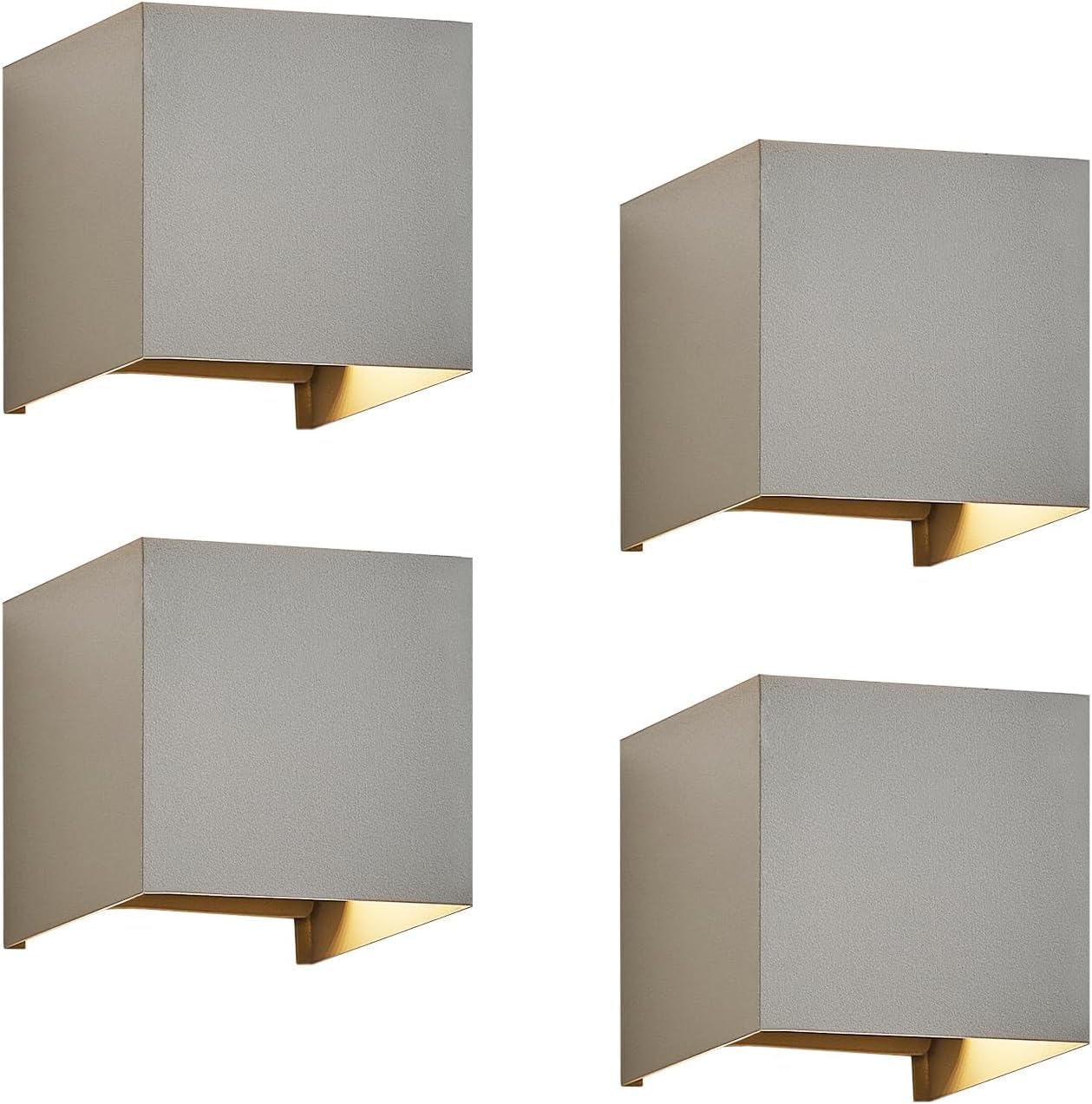 Homefire LED Wandleuchte Innen Aussen 4ER G9 Wandlampe 3000K Warmweiß | Außenwandleuchten Grau Außenleuchte Up Down Einstellbar Abstrahlwinkel Wandbeleuchtung IP65 Aussenleuchte für Hauswand Garten