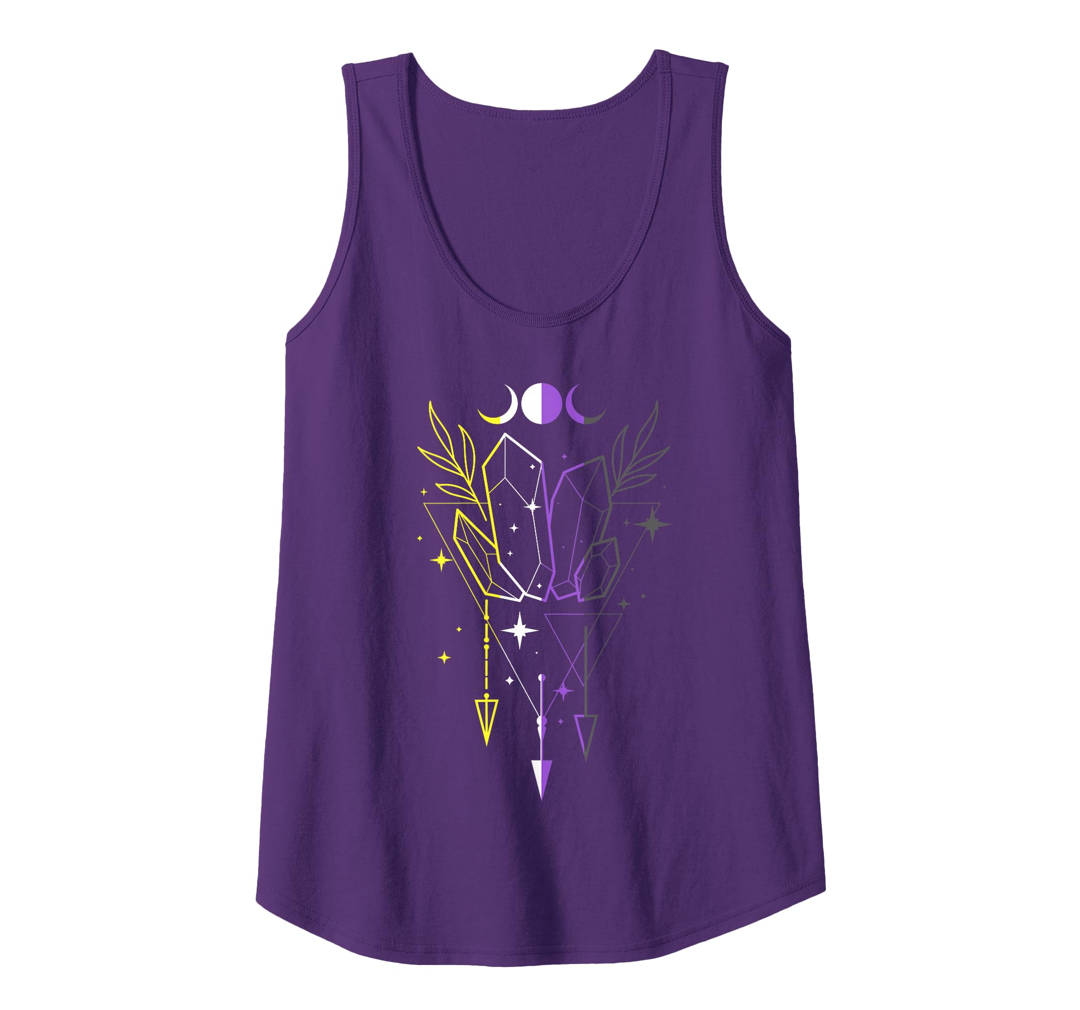 Nonbinary Pride Crystals and Moons Non Binary LGBTQ Tank Top