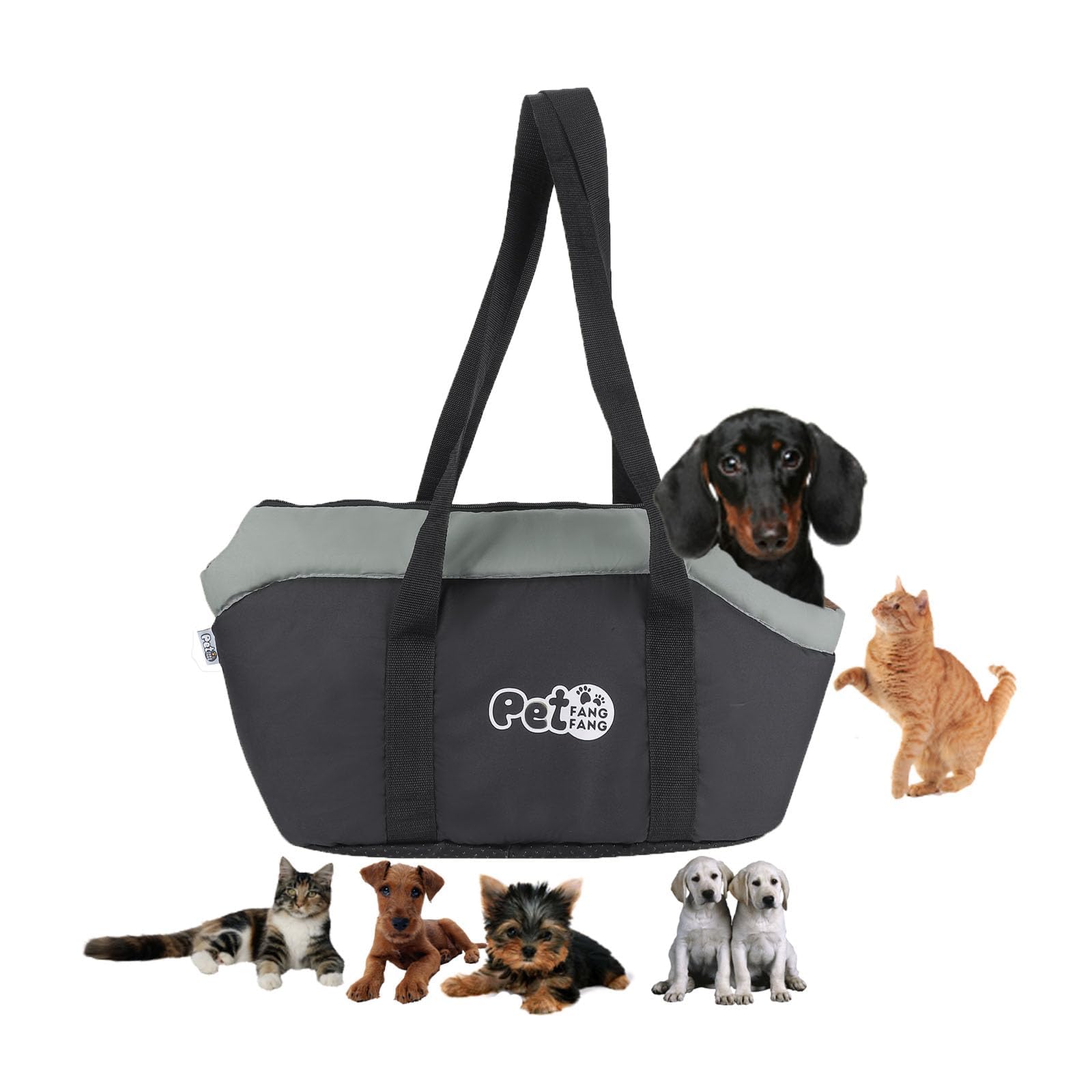 Pet Travel Carrier Handbag Small Puppy Dog Shoulder Bag Breathable Head-Out Pet Purse for Puppy Kitten Under 11lb Portable Outdoor Travel Tote Bag with Removable Cushion for Shopping Hiking Walking