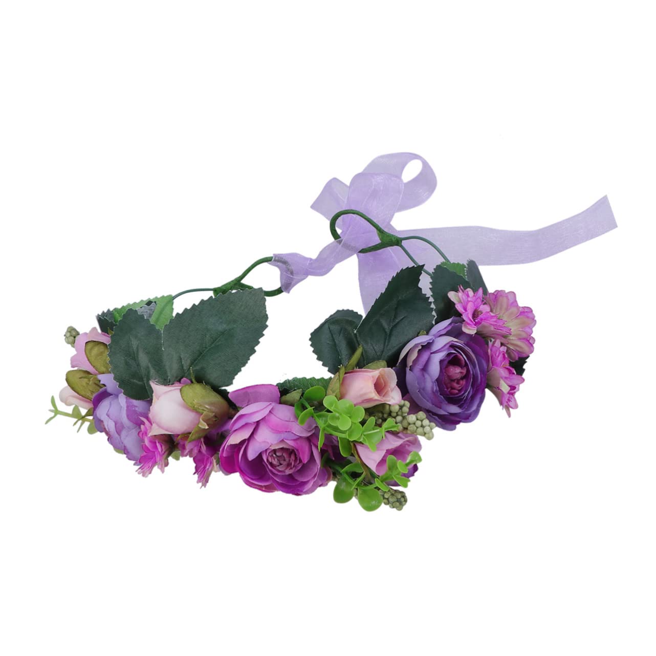 Healeved 2piezas Diadema De Flores Artificiales Para Novia y Dama De Honor Tocado De Boda Color Adorno Para Pelo Celebraciones y
