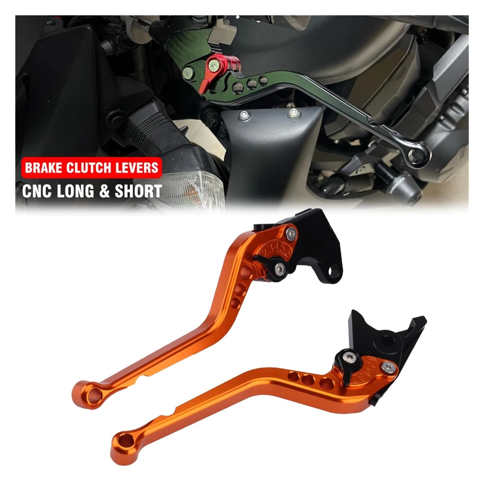 Frein Embrayage Pour Daytona 675 R Pour Speed ​​pour Triple 1050 2011 2012 2013 2014 2015 2016 Moto Poignée Réglable Leviers D'embrayage Frein Longs/courts Levier Frein Moto(Long yellow)