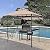 CHARMELEON Double Tiered Grill Gazebo 5x8, Outdoor BBQ Patio Canopy Tent with Stretchable Side Awning (Beige)